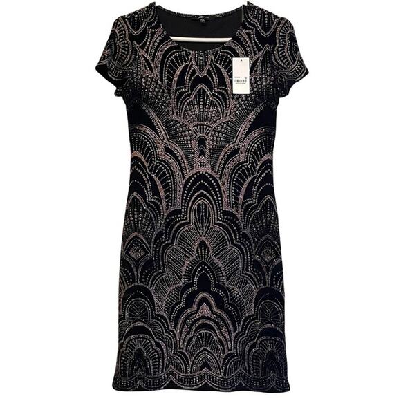 Jump Apparel Black Gold Dress Small - Picture 9 of 9